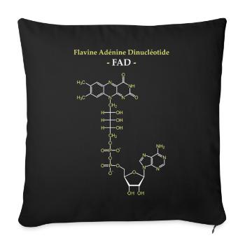 FAD Cofacteur Flavine Adénine - Housse de coussin décorative 45 x 45 cm - noir - Devant