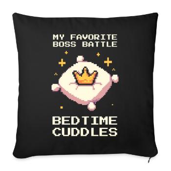 Lieblingsbosskampf | Gute-Nacht-Kuscheln - Housse de coussin décorative 45 x 45 cm - noir - Devant