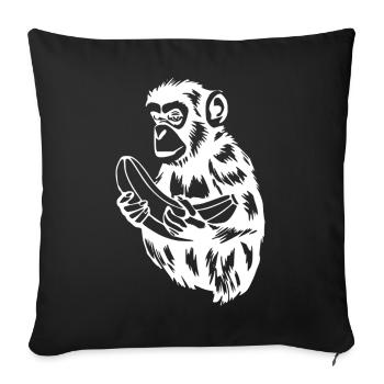 Monkey with Banana T-shirt Gift - Sofa pillowcase 17,3'' x 17,3'' (45 x 45 cm) - black - Front