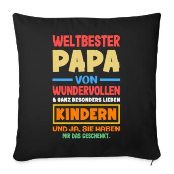 Funny Father's Day Gift Dad Beer - Sofa pillowcase 17,3'' x 17,3'' (45 x 45 cm) - black - Front