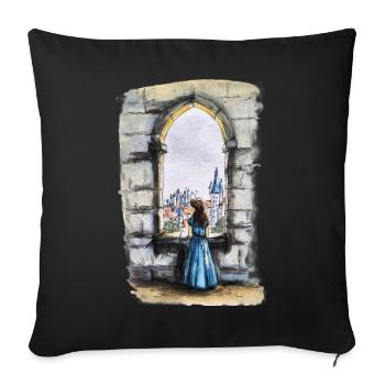Fairytale Castle Window Dream - Sofa pillowcase 17,3'' x 17,3'' (45 x 45 cm) - black - Front