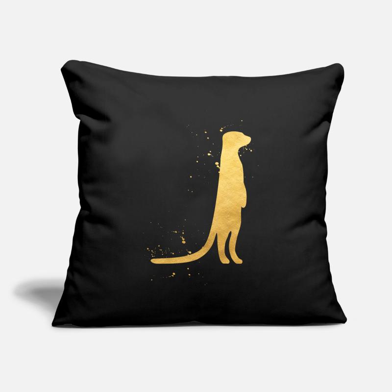 Silhouette de la Suricate dorée Housse de coussin décorative 45 x 45 cm