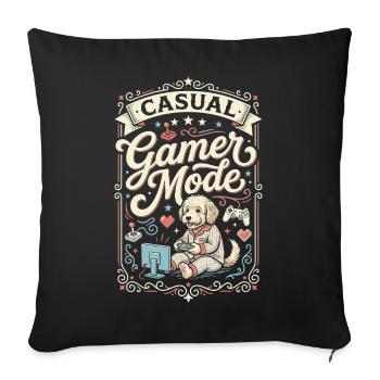 Chien de mode joueur occasionnel - Housse de coussin décorative 45 x 45 cm - noir - Devant