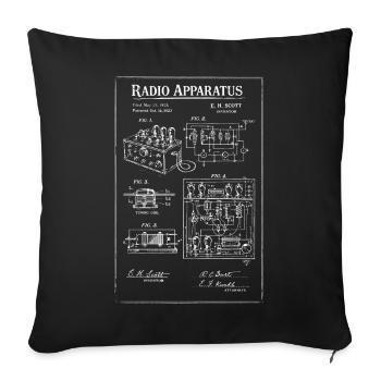 Plan de radio vintage - Housse de coussin décorative 45 x 45 cm - noir - Devant