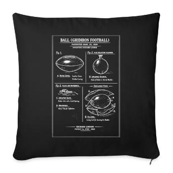 Plan directeur du football américain - Housse de coussin décorative 45 x 45 cm - noir - Devant
