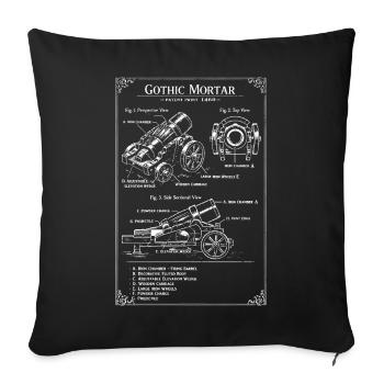 Gotische Mörtel-Blaupause - Sofakissenbezug 45 x 45 cm - Schwarz - Vorne