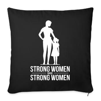 Strong Women Raise Strong Women Silhouette Mother - Sofa pillowcase 17,3'' x 17,3'' (45 x 45 cm) - black - Front