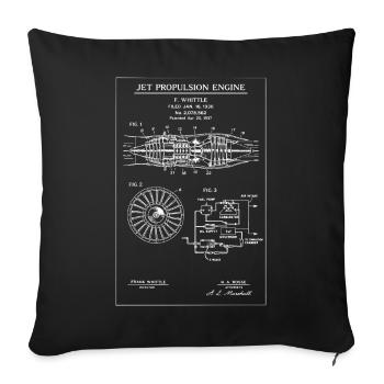 Plan directeur du moteur de propulsion à réaction - Housse de coussin décorative 45 x 45 cm - noir - Devant