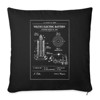 Elektrische Batterie Bauplan Vintage - Sofakissenbezug 45 x 45 cm - Schwarz - Vorne
