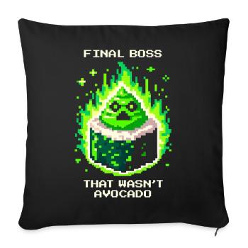 Endboss war kein Avocado | Wasabi Sushi - Housse de coussin décorative 45 x 45 cm - noir - Devant