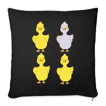 Four ducks one purple - Sofa pillowcase 17,3'' x 17,3'' (45 x 45 cm) - black - Front