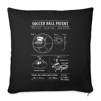 Plan de brevet pour ballon de football - Housse de coussin décorative 45 x 45 cm - noir - Devant