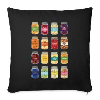 Un fruit dans un bocal - Housse de coussin décorative 45 x 45 cm - noir - Devant