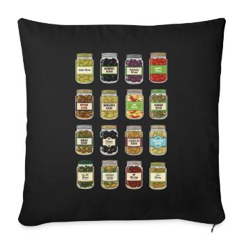 Olives in a jar - Sofa pillowcase 17,3'' x 17,3'' (45 x 45 cm) - black - Front