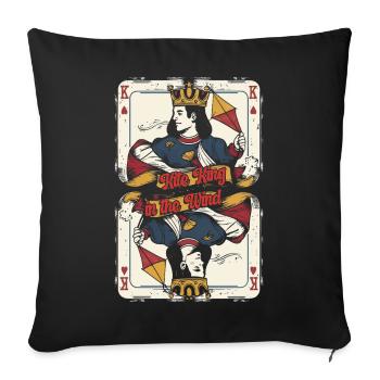 Kite Kite Flying Kite King In The Wind - Sofa pillowcase 17,3'' x 17,3'' (45 x 45 cm) - black - Front