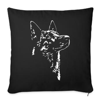 Hollandse Herder Silhouette Dog Dog Wilsigns - Sofa pillowcase 17,3'' x 17,3'' (45 x 45 cm) - black - Front
