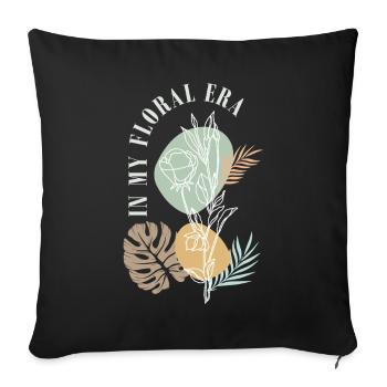 Floral Era: Line Flowers - Sofa pillowcase 17,3'' x 17,3'' (45 x 45 cm) - black - Front