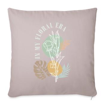 Ère florale : Fleurs de ligne - Housse de coussin décorative 45 x 45 cm - taupe clair - Devant