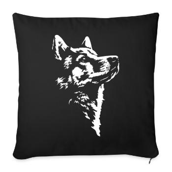Chien en silhouette de Spitz finlandais Wilsigns - Housse de coussin décorative 45 x 45 cm - noir - Devant