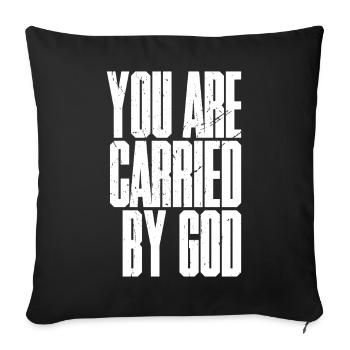 Tu es porté par Dieu - Housse de coussin décorative 45 x 45 cm - noir - Devant
