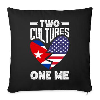 Cuba Pride & Home - Design du drapeau de Cuba - Housse de coussin décorative 45 x 45 cm - noir - Devant