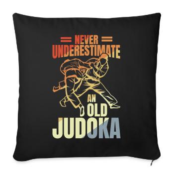 Grand-père du judo - Housse de coussin décorative 45 x 45 cm - noir - Devant