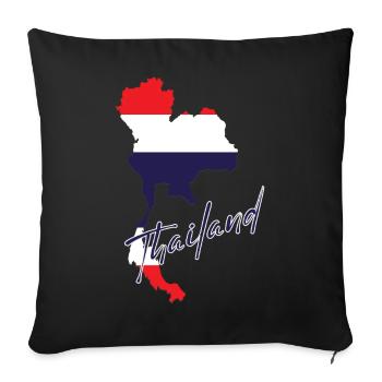 Map with Thailand flag, I love Thailand - Sofa pillowcase 17,3'' x 17,3'' (45 x 45 cm) - black - Front