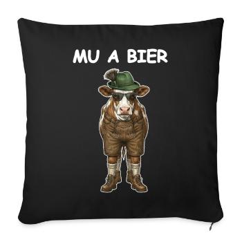 Bier Kuh Bauer Party - Sofakissenbezug 45 x 45 cm - Schwarz - Vorne