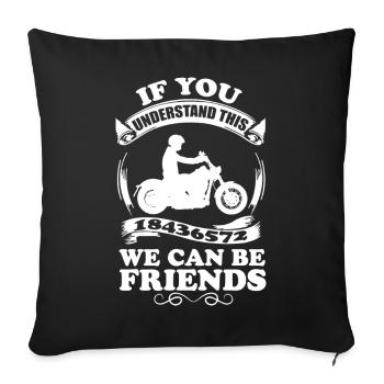 18436572 - V8 Engine Bike Enthusiasts Mechanics - Sofa pillowcase 17,3'' x 17,3'' (45 x 45 cm) - black - Front
