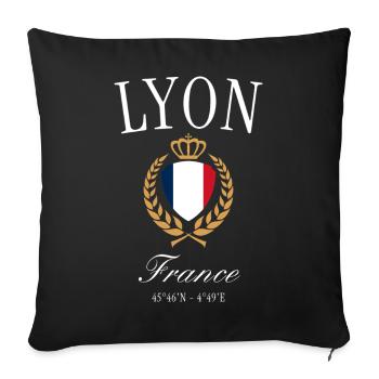 Marseille France Coat of Arms Crown – Travel Souvenir - Sofa pillowcase 17,3'' x 17,3'' (45 x 45 cm) - black - Front