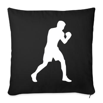 Boxer silhouette in motion - Sofa pillowcase 17,3'' x 17,3'' (45 x 45 cm) - black - Front