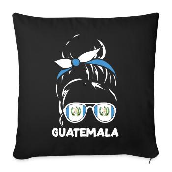 Guatemala Flag T-Shirt Pride & Home Chapín - Sofa pillowcase 17,3'' x 17,3'' (45 x 45 cm) - black - Front