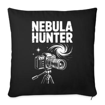 Nebula Hunter Telescope Art - Sofa pillowcase 17,3'' x 17,3'' (45 x 45 cm) - black - Front