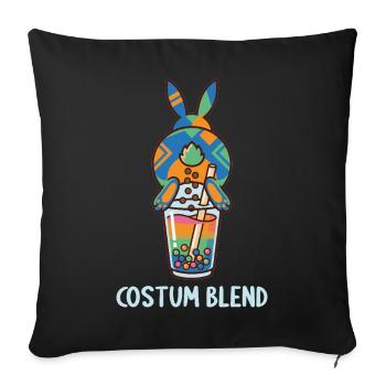 Bubble Tea Boba Drôle de Lapin mignon - Housse de coussin décorative 45 x 45 cm - noir - Devant