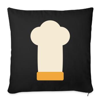 Chapeau de chef, chef, chef, maître du grill, cadeau - Housse de coussin décorative 45 x 45 cm - noir - Devant