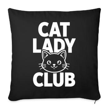 Club des Chats avec un chat mignon - Housse de coussin décorative 45 x 45 cm - noir - Devant