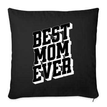 Meilleure Maman Typographie 3D Audacieuse de tous les temps - Housse de coussin décorative 45 x 45 cm - noir - Devant