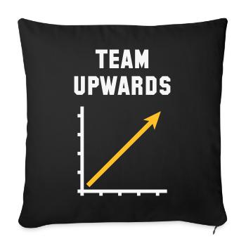 Team Aufwärts (Erfolg / Fortschritt / NEG Gold 2C) - Sofakissenbezug 45 x 45 cm - Schwarz - Vorne