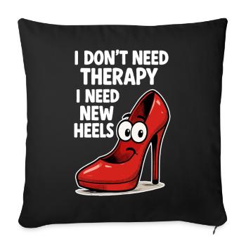 High Heels Therapy Cartoon: Comic Schuhe Spruch - Sofakissenbezug 45 x 45 cm - Schwarz - Vorne