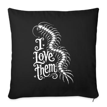 Scolopender Love - Sofa pillowcase 17,3'' x 17,3'' (45 x 45 cm) - black - Front