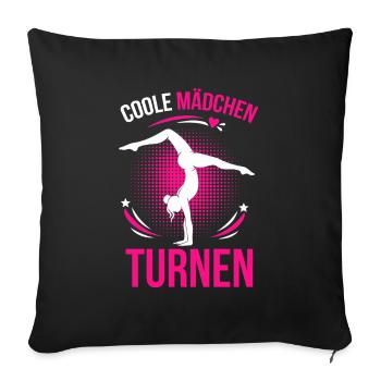  Coole Mädchen Turnen - Sofakissenbezug 45 x 45 cm - Schwarz - Vorne