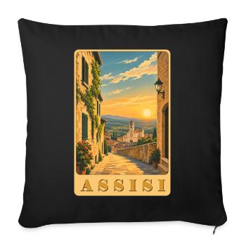 Assisi Umbrien - Sofakissenbezug 45 x 45 cm - Schwarz - Vorne