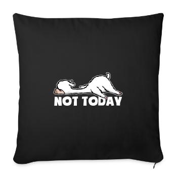 Not today - Tired and lazy - Lama - Sofa pillowcase 17,3'' x 17,3'' (45 x 45 cm) - black - Front