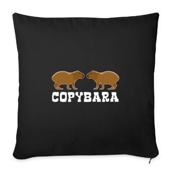 Copybara - jeu de mots Capybara - double - Housse de coussin décorative 45 x 45 cm - noir - Devant