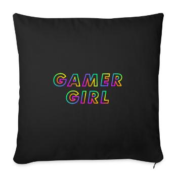 Gamer Girl cadeau pour les joueurs de copine et les femmes - Housse de coussin décorative 45 x 45 cm - noir - Devant
