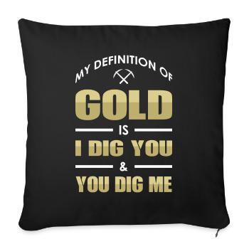 Gold Mining Gold Mine - Sofa pillowcase 17,3'' x 17,3'' (45 x 45 cm) - black - Front