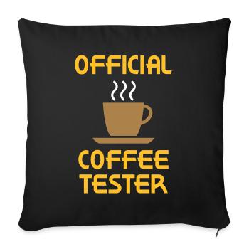 Testeur de café officiel - Housse de coussin décorative 45 x 45 cm - noir - Devant