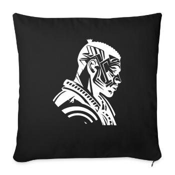 Tribal Boxer / Fighter Logo Tattoo Design - Housse de coussin décorative 45 x 45 cm - noir - Devant