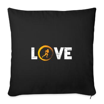 Sporty Hobby Leidenschaft Rugby - Sofakissenbezug 45 x 45 cm - Schwarz - Vorne