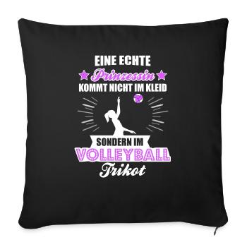 une vraie princesse ne vient pas dans la robe, mais - Housse de coussin décorative 45 x 45 cm - noir - Devant